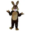 Halloween Costume de mascotte de lapin marron personnage de dessin animé tenues costume déguisement pour hommes femmes fête de carnaval de Noël en plein air Ou250M