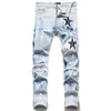 Novo designer de jeans masculino hip-hop moda zíper lavável carta jeans retro moda masculina design motocicleta ciclismo jeans finos size28-40.