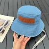 Chapeaux Loewees Toile Avec Calfskin Femmes Seau Chapeau Créateurs De Mode Dupe Femmes Resort Vacances Protection Solaire Casquette Occasionnelle Meilleure Qualité