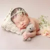 Props Crochet Blanket Pillow 2Pcsset Baby Po Accessories Shoot Decoratio Cushion 240115