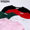 Wtempo Sıradan Sweatshirts Kadın Pullover Street Giyim Sokak Giyim Katı Hiphop Basic O Boyun Gevşek Çekme Çekme Çekiş 240115