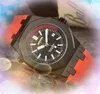 Högkvalitativ lyx Automatisk datumklocka Fashion Crystal Big Dial Men Clock Quartz rostfritt stål Rummi Lysande keramik Rame Sapphire Glass Wristwatch Gifts