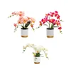 Dekorativa blommor konstgjorda blommor bonsai dekorationer arrangemang faux phalaenopsis orkidé