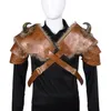 Coaplay en cuir PU pour adultes, chevalier rétro médiéval, guerrier, armure Viking, spectacle d'épaule, accessoires de jeu de fête 249a