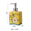 Bottiglie di stoccaggio Dispenser di sapone per le mani in stile cinese Contenitore per shampoo vintage ricaricabile Contenitore per bottiglia in ceramica floreale rimovibile da cucina