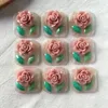 Decoratieve Beeldjes 2 stuks Niche Ontwerp 3d Rose Bloem Bladeren Mica Vierkant Azijn Plaksteen Cabochon Voor DIY Sieraden Maken Accessoires