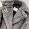 Maxmaras Coat Teddy Bear Womens Cashmere Maisses laine d'hiver m Famille Fur Silhouette alpaca intégrée longtemps pour