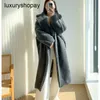 Maxmaras Coat Teddy Bear Womens Cashmere Coats Wool Winter Medium Length Mtteddy Fur in Granules New Camel Hair 2024 Silhouette Sheep Autumnwin