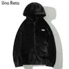 Una Reta Hooded Men's Parkas Streetwear Autumn Winter Men Clothing Hip Hop Parka Harajuku Unisex Canary Velvet Jacket Coat 240115