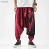 Pantaloni da uomo in cotone e lino pantaloni sportivi da uomo crossover stile Harajuku harem ADT casual street wear M-5XL plus size 2020 nuovo modello YQ240115