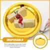 Dîner jetable 180 pcs Foil d'estampage gâteau à gâteau ménage plate de fête des plateaux de métal