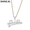 Hip Hop Plug avec pendentif lettre glacé plein Zircon 14K plaqué or pendentif collier hommes Bling Street Jewelry303I