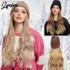 Synthetic Wigs 2024 New Long Wavy Curly Hat Wig for Women Winter Warm Soft Knitted Cap Multiple Colors Hats Hair Q240115