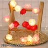 Strängar 3m 20 LED Rose String Lights Battery Operated Flower Garland Fairy Valentine Wedding Party Decoration Christmas