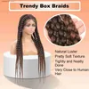 Synthetic Wigs 30 Lace Front Box Braided Wigs for Women Brown Braided Wigs with Baby Hair Premium Synthetic Fibers Lace Frontal Braid Hair Wig Q240115