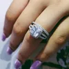 925 Sterling silver wedding Rings set 3 in 1 band ring for Women engagement bridal fashion jewelry finger moonso R4627237I