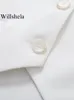 Willshela Frauen Mode Weiß Applikationen Rückenfreie Westen Vintage Neckholder Ärmellose Jacken Weibliche Chic Dame Tank Tops 240115
