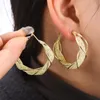 Hoop Earrings Mesh Design Crystal Hollow For Women Retro Exaggerated High End Ear Jewelry