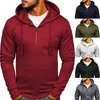 Mode Winter Hoodie Mantel Für Männer Einfarbig Jacke Grundlegende Zip Sweatshirt Outwear Schweiß Mit Kapuze Warme Mäntel Lässige Männer Jacken 240115