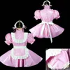 Sissy Maid Pvc Elbise Romper Sissy Boy CD TV Tişört Yapımı Cosplay Costume265H