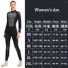 Roupa de banho feminina 3mm neoprene wetsuit de uma peça manga longa quente masculino mergulho surf maiô protetor solar esportes aquáticos preto