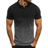 Men's Polos Summer Polo Shirt Casual Tops Short Sleeve Lapel T-Shirt Breathable Clothing Ropa Hombre Gradient Tees