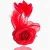 Броши Earofcorn по индивидуальному заказу роза на груди цветок женская свадебная ткань голова пера мужская брошь ювелирные изделия
