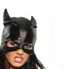 Schwarzer Catwoman-Hut, offene Augen, Maske, Cosplay-Kostüm, Outfit, Fledermausohren, Gesichtsbedeckung, Halloween-Cosplay-Zubehör2395