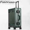 Koffer 100% Aluminiumlegierung Pull Rod Koffer 20242628 Zoll Metallgepäck Mode neue Art von Koffergepäck Pul Q240115