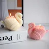 Craft Tools New White Swan Silicone Candle Mold Wild Goose Soap Resin Gypsum Mould Animal Bird Chocolate Cake Making Set Wedding Decor Gifts YQ240115