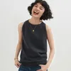 Camisetas sin mangas para mujer El 99,99% de la ropa se puede usar con una camisa corta de punto con cuello de cachemira -100 para chaleco delgado.