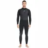 Roupa de banho feminina 3mm neoprene wetsuit de uma peça manga longa quente masculino mergulho surf maiô protetor solar esportes aquáticos preto