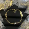 Braccialetti con ciondoli con lettera di diamanti da donna originali del designer Girlsl eleganti braccialetti in oro 18 carati con logo Y braccialetto con incisione Gioielli di moda Lady Party