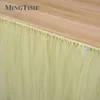 100cm Tutu Table Skirt Wonderland Tulle Skirting Gold Brown Wedding Birthday Baby Shower Home Banquet Party Decoration 240113