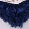 CL010 more colors custom made wedding ruffled red navy blue pink black gold purple green organza curly willow table skirt 240113