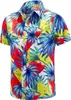 EUOW HERS HAWAIIAN SHIRT Kort ärm tryckt knapp sommarstrandklänning skjorta