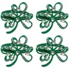 Bordduk St Paddys Day Ställa in Shamrock -servettringar Växtlegering Serviette Buckles