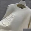 Damenpullover 23Ss Neue Pullover Herbst Trendy Langarm Top High-End Slim Plover Mantel Designer Frauen Weiß Dünn Strick Drop Lieferung Otkzw