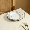 Borden Vintage Romantisch Patroon Soepkom Steak Pasta Brood Sandwich Afternoon Tea Servies Noordse Schilderstijl Dinerbord