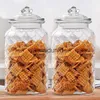 Matlagringsorganisation Ställer in Creative Grid Glass Jar Moisture Proof Sealed Kitchen Spice Bottle Pickle Pot With Lid Clear Burs Candy Containeraiduryd