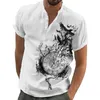 Chemises décontractées pour hommes T-shirt à manches courtes d'été en coton et lin chemise à LED mâle respirant S-5XL