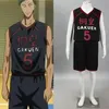 Högkvalitativ basket Jersey Cosplay Kuroko No Basuke Daiki Aomine No 5 Cosplay Costume Sports Wear Top Shirt Black2551