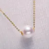 YUNLI Natürliche Süßwasserperle Anhänger Halskette Echt 18K Gold AU750 Kette für Frauen Edlen Schmuck Geschenk240115