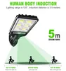 Lampe murale solaire à induction, lampadaires avec télécommande, détecteur de mouvement, étanche, 3 modes d'éclairage pour jardin extérieur, patio, porche, garage