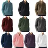 Men's Vests Sweaters For Men Fashion Pullover Quarter Zipper Casual Mock Neck Ribbed Knitted Long Sleeve Tops
