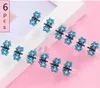 Headbands 6Pcs Mini Hair Clips No-Slip Clips Rhinestone Hair Clips Metal Clamps Mix Colored Flower Hair Accessories for Women Girls