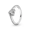 Sier Plated Nieuwe Hart Serie Prachtige Ringen Geschikt Voor Vrouwelijke Charme Accessoires Geschenken Sieraden