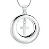 Pendentif Colliers Cercle avec croix Urnes de crémation Collier Priez pour les cendres humaines / animaux de compagnie Homme Bijoux en acier inoxydable Memorial Keepsake