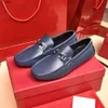 Feragamo Ferra Men's Classic bekväma lägenheter Fashion Party Bröllopsklänningskor Män varumärkesdesigner äkta läder utomhus casual loafers storlek 38-46 87J0