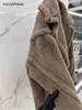 Designer Maxmaras Teddy Bear Coat Womens Cashmere Coats Wool Winter 2024 New Typhoon Dove Grey Fur Particel Camel Fleece Medium Len Len